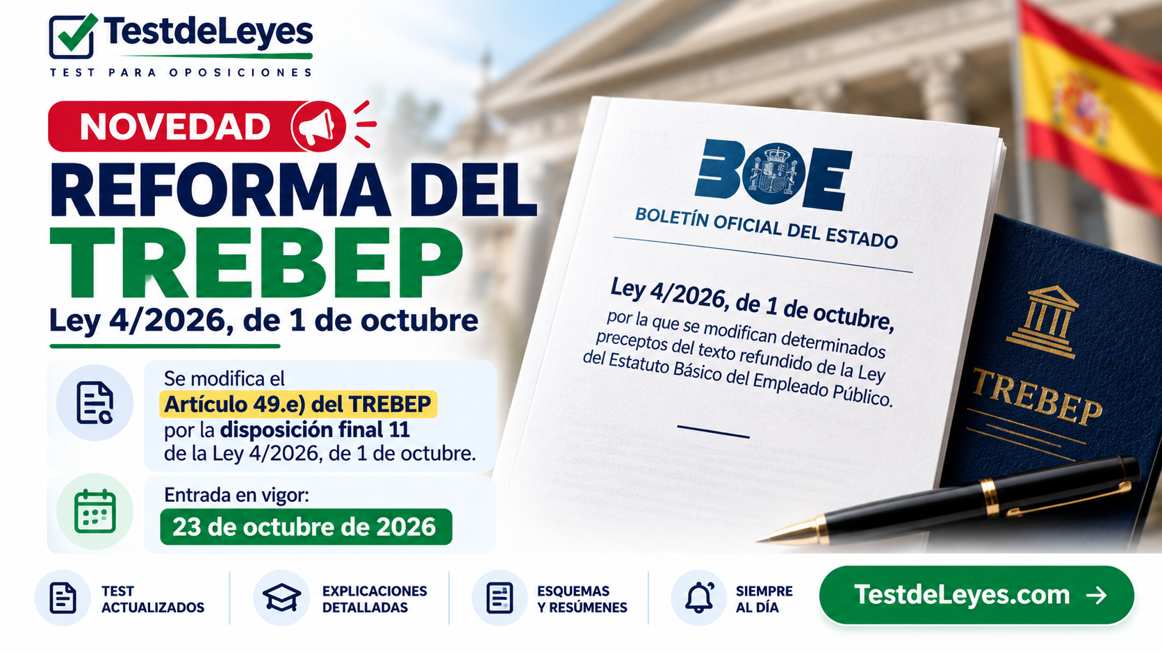 Modificación del artículo 49.e) del TREBEP